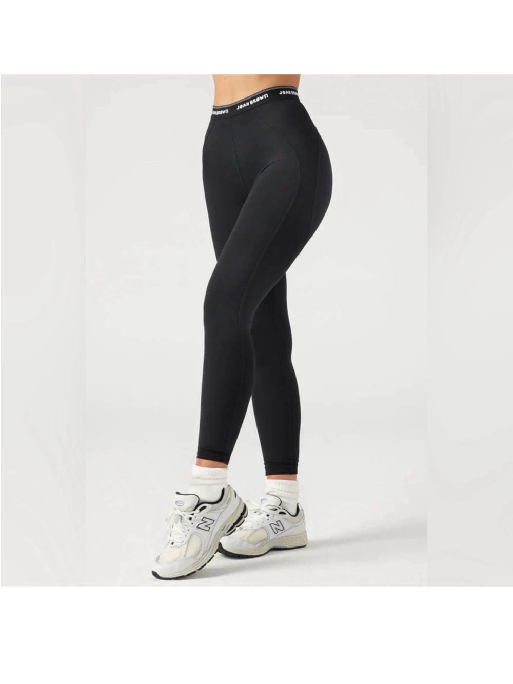 Joah Brown Black High-Waist Logo Waistband Leggings